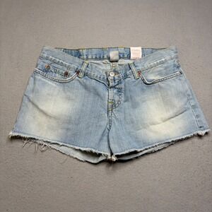 Lucky Brand Frayed Dream Short Womens‎ 12/31 Light Y2K Denim Cutoffs USA Made